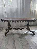 Stary stolik ława francuska mosiężne nóżki Antyk