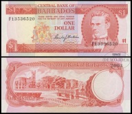 BNB - BARBADOS 1 Dollar Dolar 1973 F13 536520 # P29 # UNC