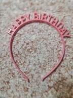 Jasnoróżowa opaska Happy Birthday NOWA urodziny