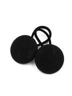 Momilio handmade Gumeczki do włosów lniane czarne pierwsze gumeczki