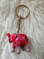 Brelok breloczek słoń słonik indyjski na szczęście brokatowy