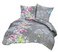 pościel bawełna lux 140x200 1x70x80 guzik B 251 motyle szare