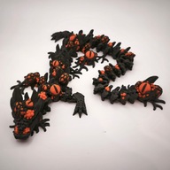Smok Przegubowy Zainfekowany Ruchomy Smok 3D Flexi Dragon czarny+ pomarańcz