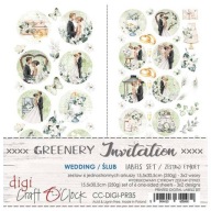 Zestaw eykiet GREENERY INVITATION - ŚLUB 15x30 Craft O'Clock.