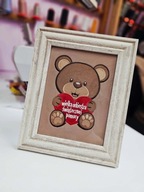 Obraz: WOŚP-wy miś z serduszkiem - haft maszynowy