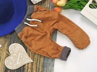 F&F - ocieplane karmelowe spodnie , pas guma r 68