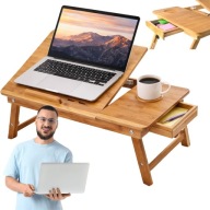 STOLIK POD LAPTOPA SKŁADANY REGULOWANY DREWNIANY DO ŁÓŻKA MOBILNY PODSTAWKA