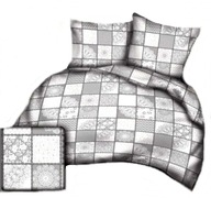 pościel z flaneli 160x220 + 2x70x80 + 2x40x40 guzik F 84 Patchwork szary