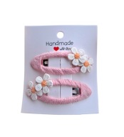 Spinki do włosów pyk dla niemowląt dziewczynek kwiatuszki handmade 2 szt.