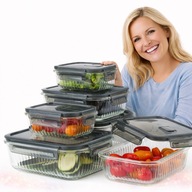 6x Szklane Pojemniki Na Żywność Do Przechowywania Żaroodporne Do Zmywarki