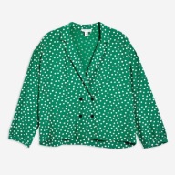TOPSHOP zielona groszki koszula kropki print wzór różowa luźna oversize y2k