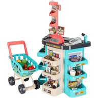 Supermarket sklep kasa fiskalna + wózek miętowy
