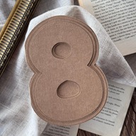 Zestaw baza + 3 wzorniki – kartka 8 urodziny – papier kraft handmade