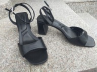 PRIMARK nr 42-41/8UK eleganckie czarne sandały na słupku nowe