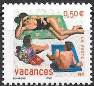 Francja 2003 Znaczek 3718 ** pozdrowienia urlop wakacje plaża dzieci