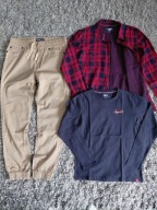 B I G STAR zestaw koszula spodnie jogger bluzka 164-170 stan idealny 3 szt