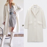ZARA PŁASZCZ ECRU WEŁNA BLOG R.S/36 NOWY!