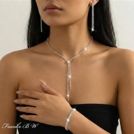 Wieczorowy Komplet Biżuterii BWS01 "Krystaliczna Kaskada"