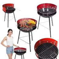 GRILL OGRODOWY WĘGLOWY OKRĄGŁY MAŁY TURYSTYCZNY SKŁADANY DO OGRODU 43 CM