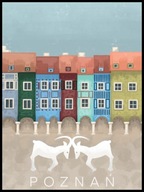 Plakat w ramce Poznań koziołki i kamieniczki 4Rooms