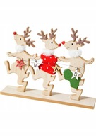 23962 DEKORACJA DREWNIANA 3 RENIFERY na BOŻE NARODZENIE