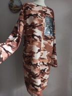 włoska SUKIENKA dzianinowa moro cekiny 38/40 nowa