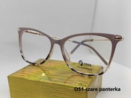O51 Okulary Zerówki Damskie Blue Light Szare Panterka