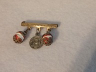 Piękna stara religijna broszka ze św. Benedyktem