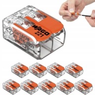 10 X WAGO 221-412 ZŁĄCZKA SZYBKOZŁĄCZE DRUT LINKA 0,2 - 4mm² 2x4mm ZESTAW