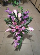 Bukiet cmentarz duży karczoch kalie tulipany róże Premium