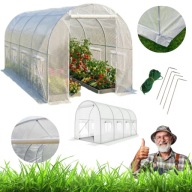 TUNEL FOLIOWY OGRODOWY SZKLARNIA FOLIAK OCYNKOWANY UV-4 4x2,5m 10m² BIAŁY