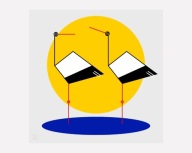 Plakat, grafika - Bociany (30x30 cm)