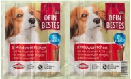 Dein Bestes, Przysmaki dla psa kiełbaski wołowe 90% mięsa, 8 sztuk, 88 g