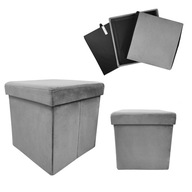 Pufa tapicerowana Kontrast szary