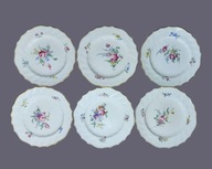 Komplet Talerzy Tournai Belgia 1770 NeuOsier Porcelana Miękka