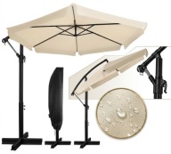 Parasol z wysięgnikiem Beżowy 350 x 250 cm wysoka jakość niska cena +GRATIS
