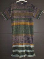 H/Mmoda PROSTA METALICZNA SUKIENKA KRÓTKI RĘKAW M