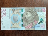 500 zł RADAR AM8057508 PALINDROM UNC banknot kolekcjonerski NBP
