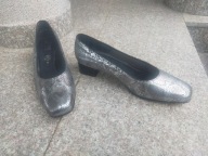 ARA nr 43/9UK wygodne klasyczne czółenka na klocku skóra nowe