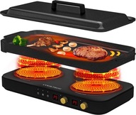 COOKTRON Płyta Indukcyjna 2 Palniki 1800W + Żeliwny Grill Bez Dymu