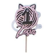 Topper na tort - personalizowany KOTKI