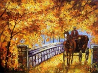 Bogusław Potera obraz olejny płótno ZŁOTA JESIEŃ