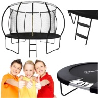 TRAMPOLINA DLA DZIECI OGRODOWA DUŻA BEZPIECZNA PREMIUM XXL 150 KG 366 CM