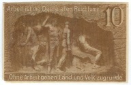 Banknot zastepczy Canth - Waldenburg - Walbrzych - 10 Pfennig