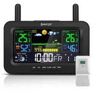 Stacja pogodowa bezprzewodowa - termometr, barometr, czujnik 100m, prognoza