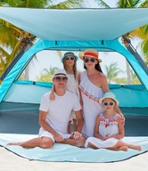 Namiot plażowy dla 2-4 osób, rozkładany żagiel przeciwsłoneczny, UPF 50+