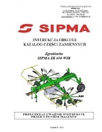SIPMA ZK 650 WIR - instrukcja obsługi, katalog części zgrabiarki (2013-14)