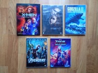 ZESTAW 5 FILMÓW DVD: GODZILLA, X-MEN, AVENGERS, THOR, ZMIERZCH...