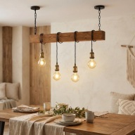 Lampa Wisząca Belka Drewniana Loft Rustykalna Dąb Ręcznie Robiony Żyrandol