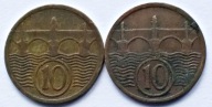 CZECHOSŁOWACJA 10 HALERZY 1928 1930 / 2 sztuki